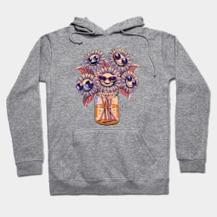 Groovy Sunflowers in a Jar - Bohemian Chic Artwork Hoodie